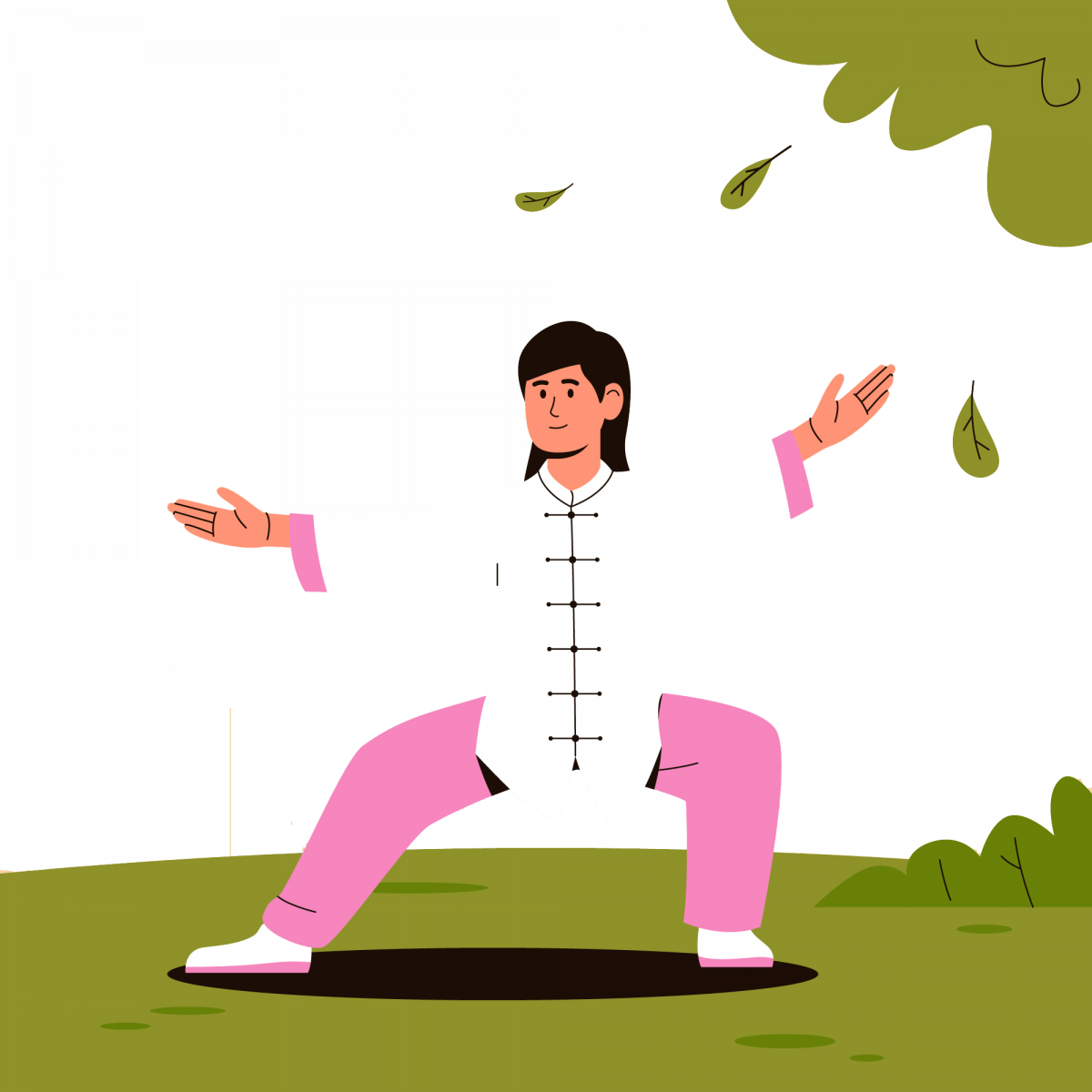 práctica de chi kung en espacio natural